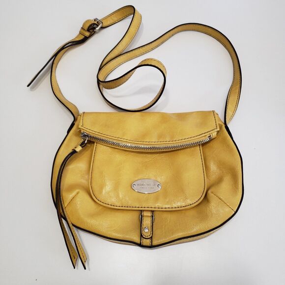 Nine West Woman's Yellow Faux Leather Crossbody Purse - Picture 9 of 9